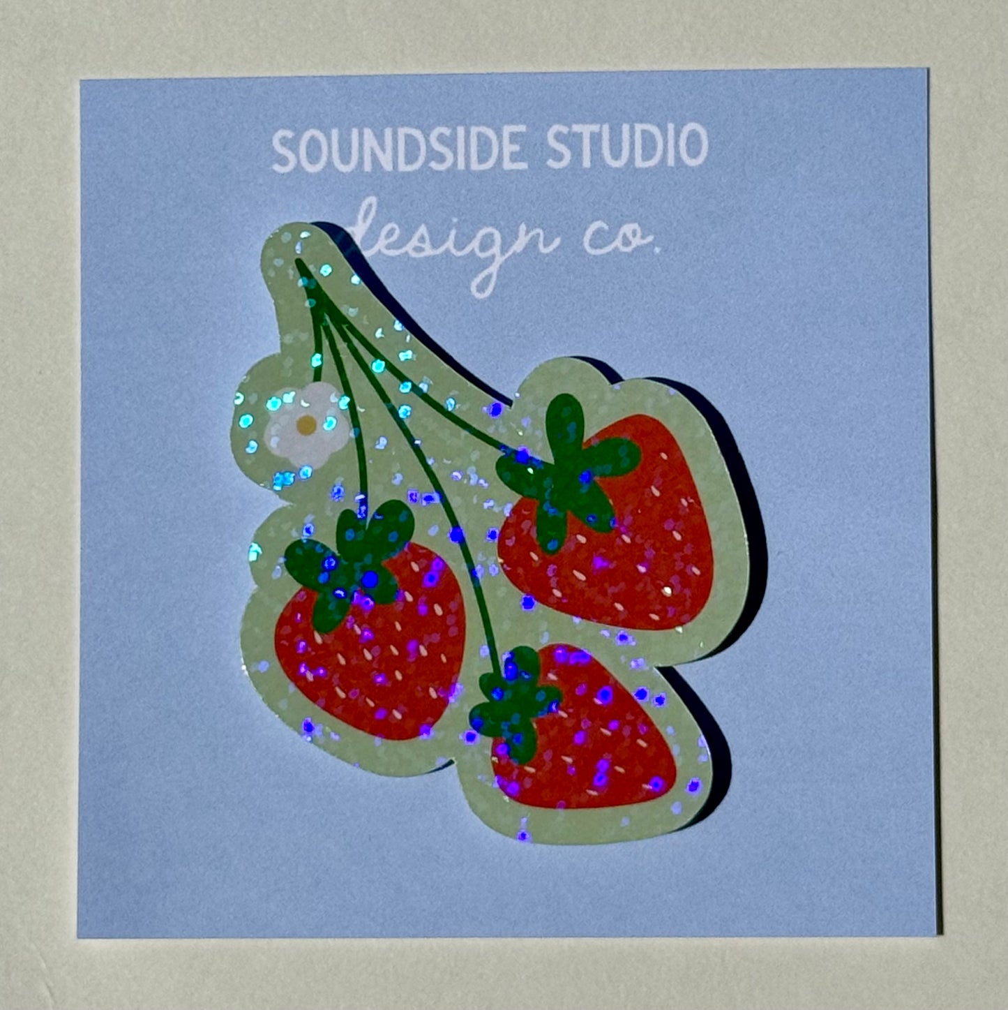 Strawberry Holographic Sticker