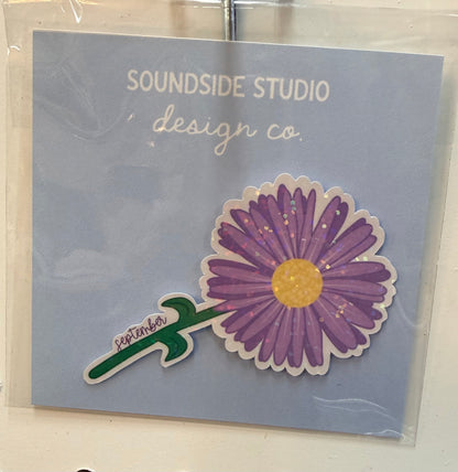 Holographic Birth Flower Stickers