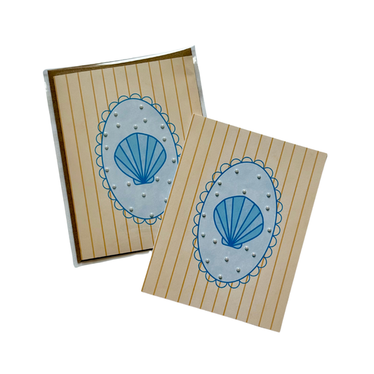 Blue Seashell - Greeting Card