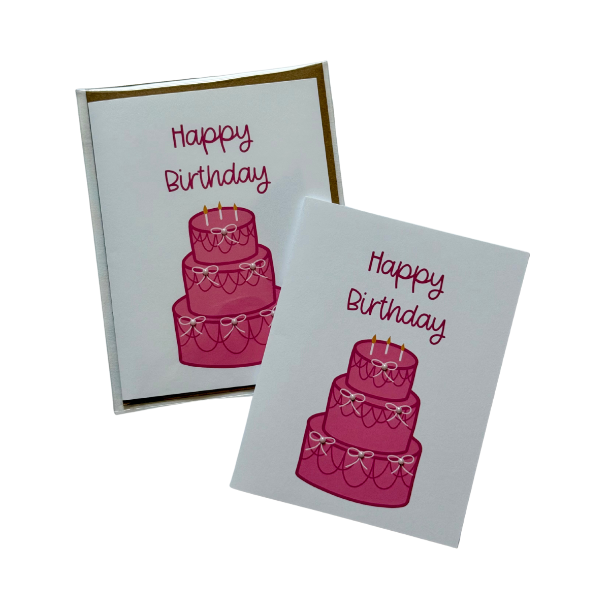 Pink Birthday Cake - Birthday Card