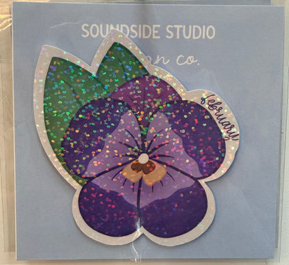 Holographic Birth Flower Stickers
