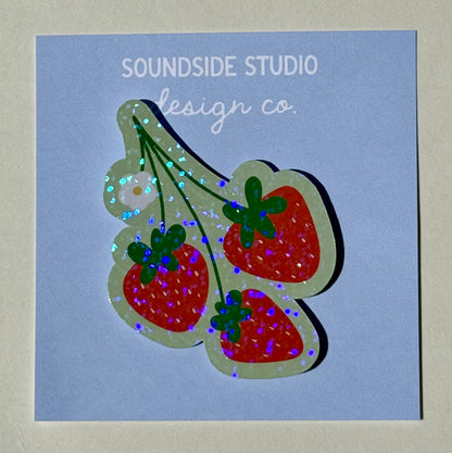 Strawberry Holographic Sticker