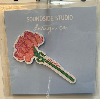 Holographic Birth Flower Stickers