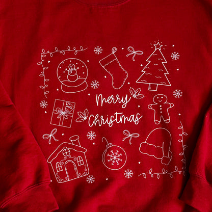 Christmas Doodle Crewneck Sweatshirt