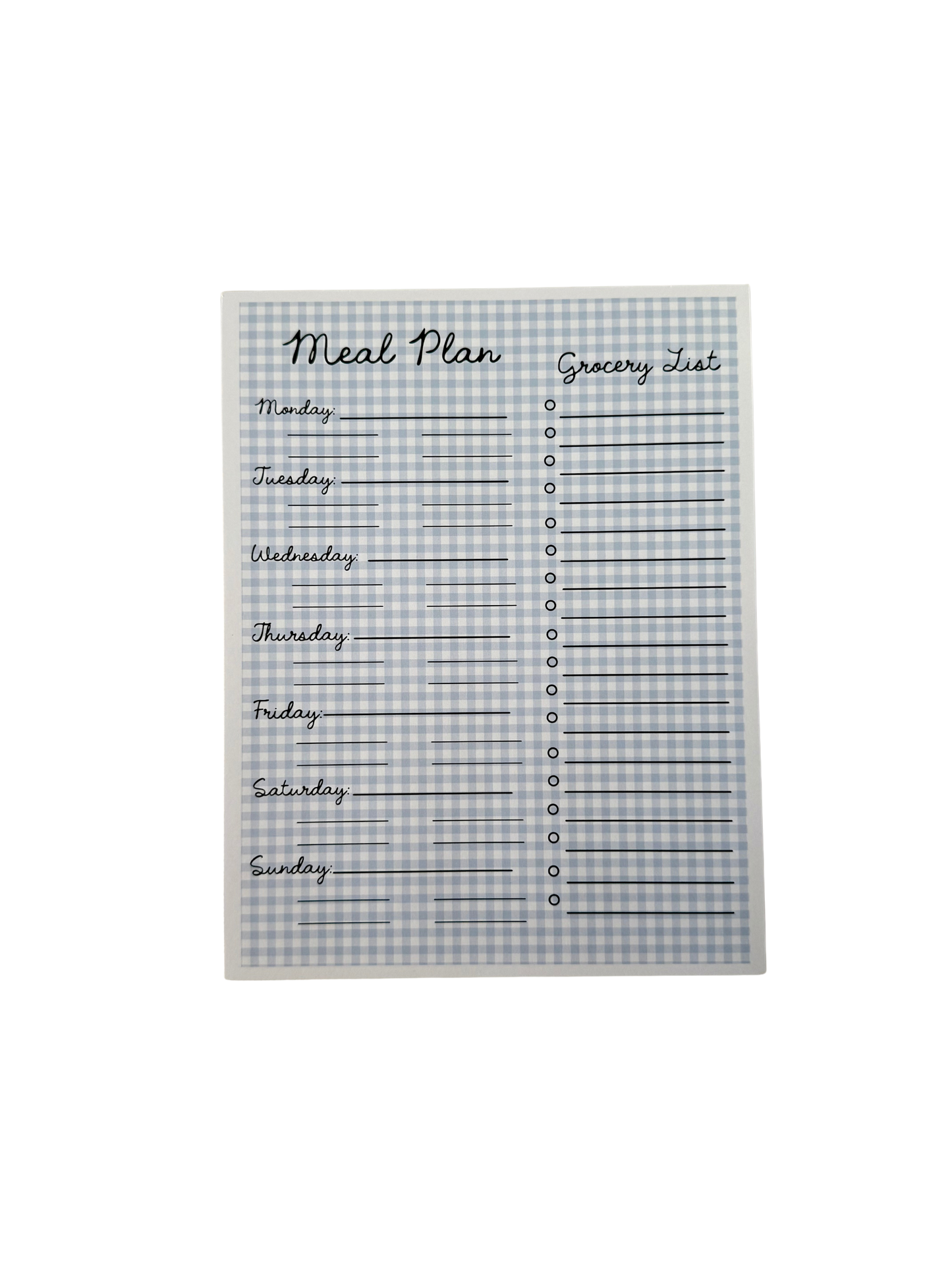 Meal Planner/Grocery List Notepad