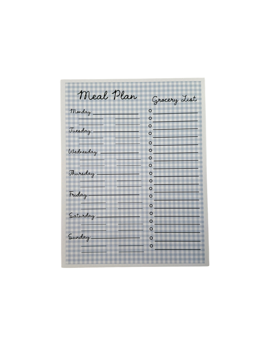 Meal Planner/Grocery List Notepad