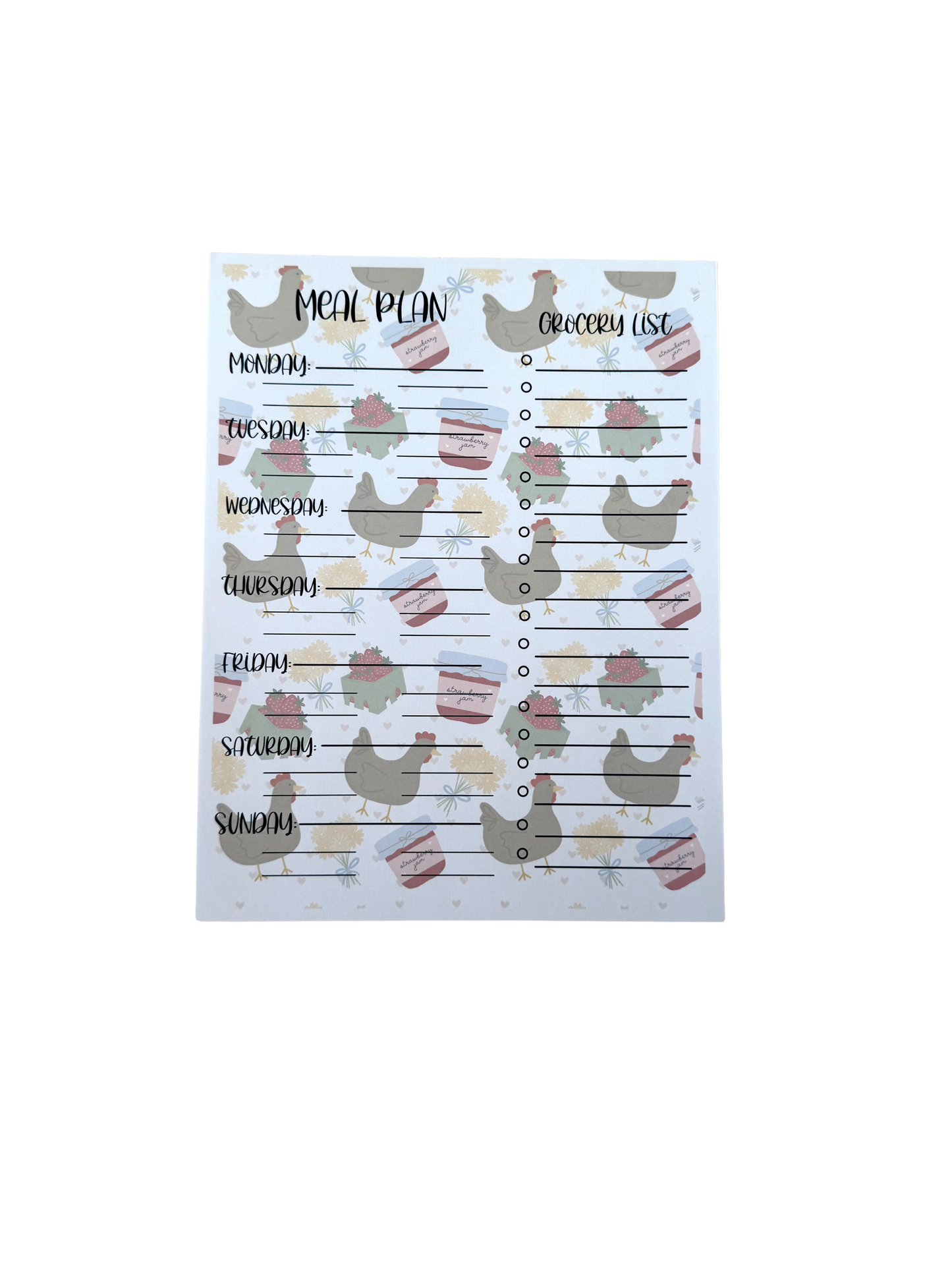 Meal Planner/Grocery List Notepad