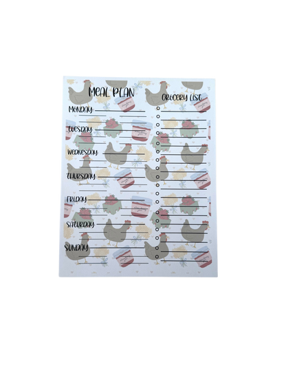 Meal Planner/Grocery List Notepad