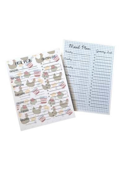 Meal Planner/Grocery List Notepad