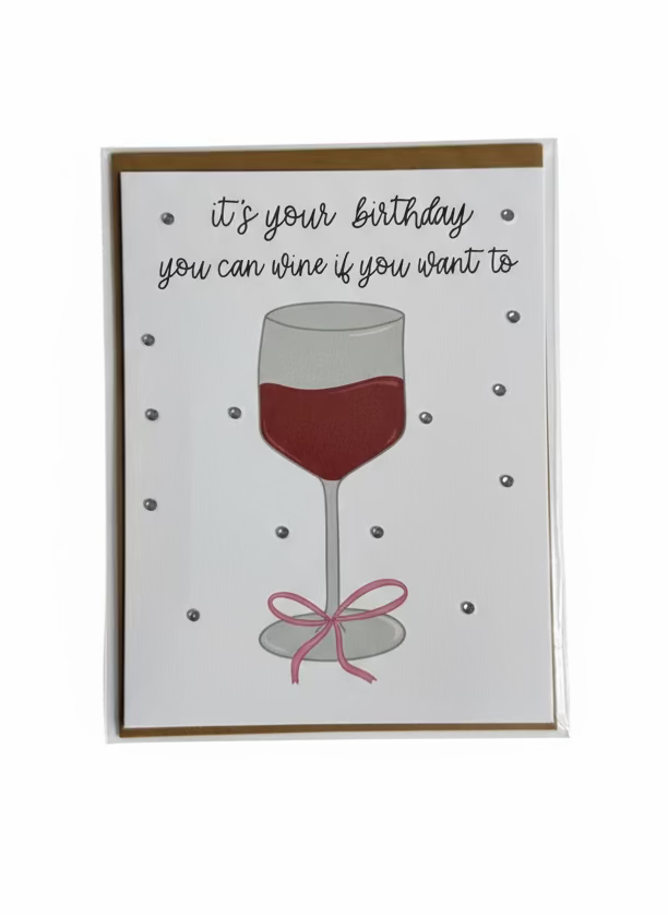 Wine Glass - Birthday Card