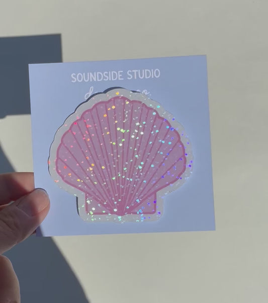 Seashell Holographic Sticker