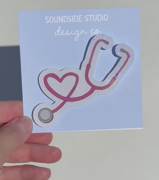 Stethoscope Holographic Sticker