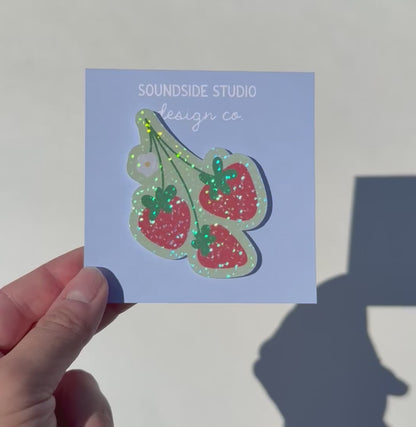 Strawberry Holographic Sticker