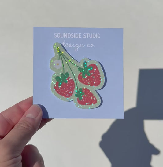 Strawberry Holographic Sticker